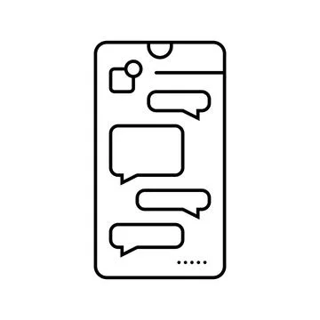 Messaging app bubble hybrid work line icon vector illustration 스톡 일러스트