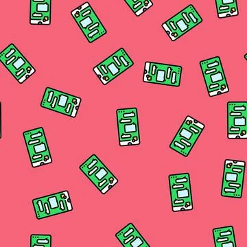 Messaging app bubble hybrid work vector seamless pattern Stock Illustration