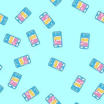Messaging app bubble hybrid work vector seamless pattern イラスト素材