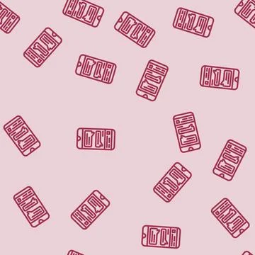 Messaging app bubble hybrid work line vector seamless pattern Stock Illustration