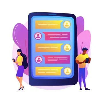 Messaging application abstract concept vector illustration. Stock Illustration