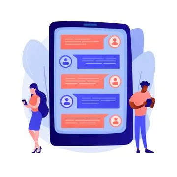 Messaging application abstract concept vector illustration. Stock Illustration