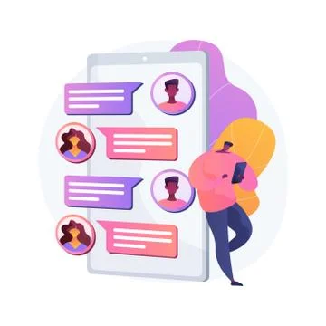 Messaging application abstract concept vector illustration. Stock Illustration