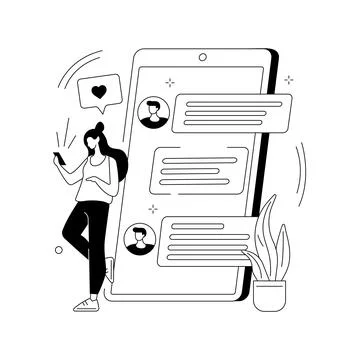 Messaging application abstract concept vector illustration. Stock Illustration