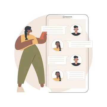 Messaging application abstract concept vector illustration. Stock Illustration