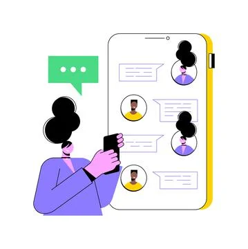 Messaging application abstract concept vector illustration. Stock Illustration