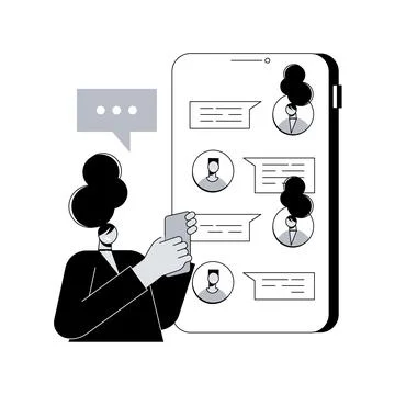 Messaging application abstract concept vector illustration. Stock Illustration