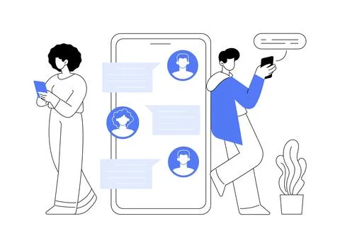 Messaging application abstract concept vector illustration. Stock Illustration