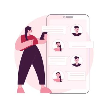 Messaging application abstract concept vector illustration. Stock Illustration