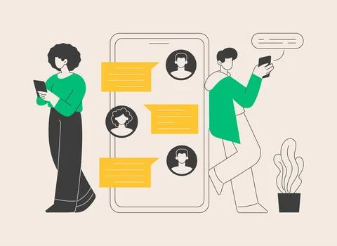 Messaging application abstract concept vector illustration. Stock Illustration