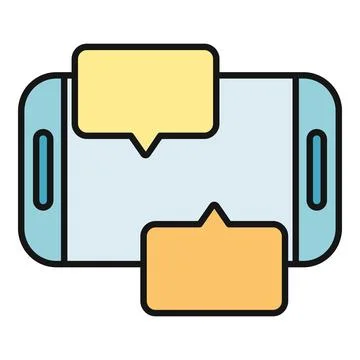 Messaging application chats on horizontal smartphone screen イラスト素材