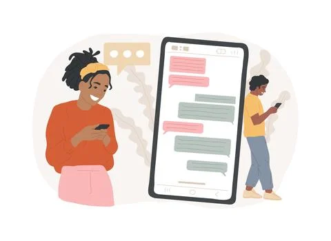 Messaging application isolated concept vector illustration. Stock Illustration