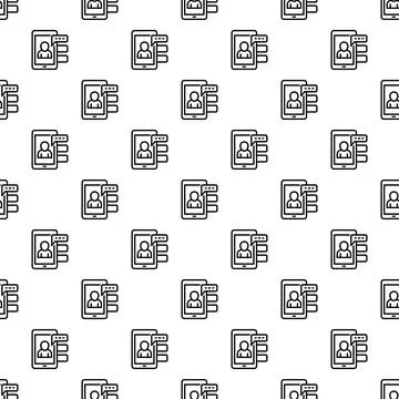 Messaging application user profile on mobile seamless pattern Illustrazione stock