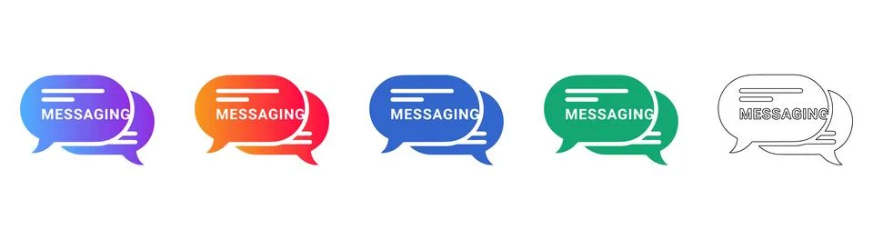 Messaging Chat Bubble Icons for UI Design イラスト素材