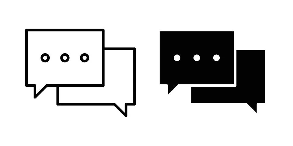 Messaging chat icon vector, symbol, logo illustrations 库存插图