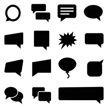 Messaging cloud balloon silhouette vector illustration on white background Stock Illustration