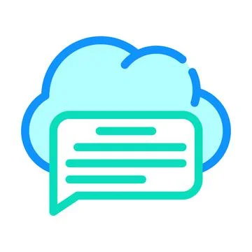 Messaging cloud storage color icon vector illustration 스톡 일러스트