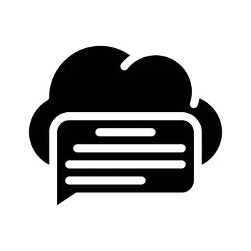 Messaging cloud storage glyph icon vector illustration イラスト素材