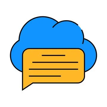 Messaging cloud storage icon color illustration イラスト素材