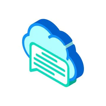 Messaging cloud storage isometric icon vector illustration Illustrazione stock