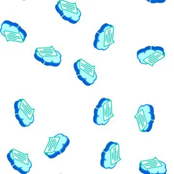 Messaging cloud storage isometric icon seamless pattern Stock Illustration
