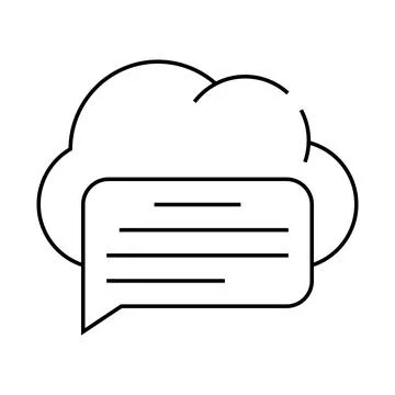 Messaging cloud storage line icon vector illustration イラスト素材