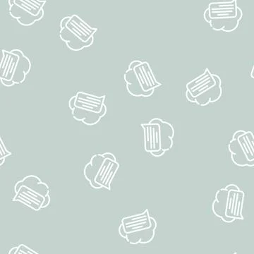 Messaging cloud storage line vector seamless pattern Illustrazione stock