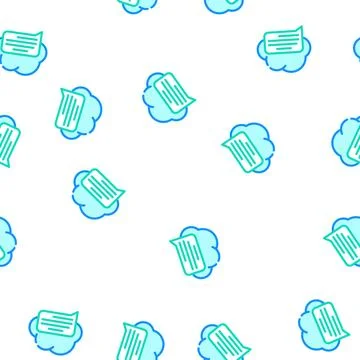 Messaging cloud storage vector seamless pattern Illustrazione stock