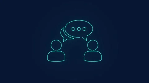 Messaging communication between two person technology animation Stock Footage 264962782