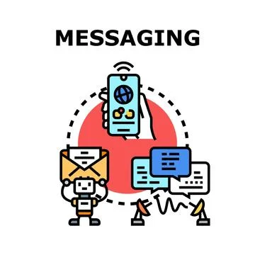 Messaging communication concept with digital technology Stock Illustration