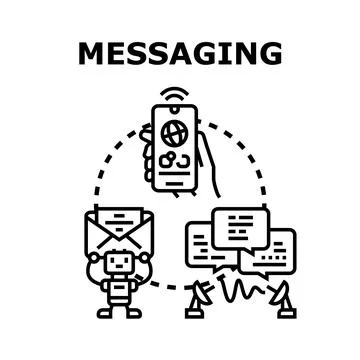 Messaging communication concept with digital technology Stock Illustration