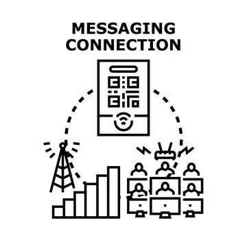 Messaging connection concept vector illustration developing data Stock Illustration