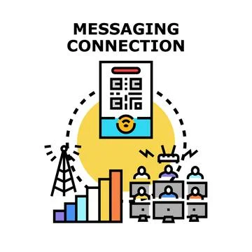 Messaging connection concept vector illustration developing data Stock Illustration