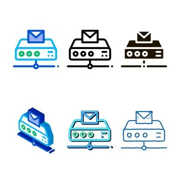 Messaging digital technology icon vector outline diversity Illustrazione stock