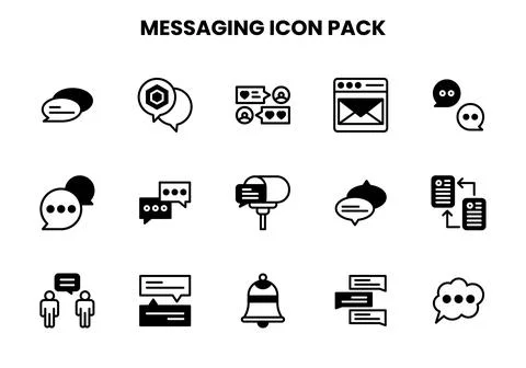 Messaging DuoTone Design Icons Pack Stock Illustration