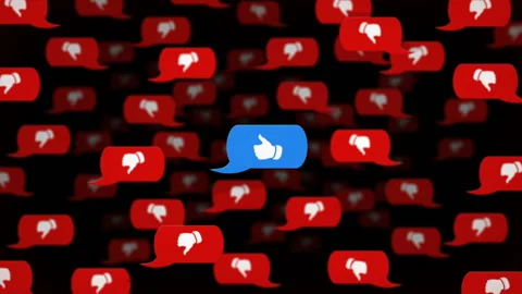 Messaging with emoticons. Thumbs down Stock Footage 85847316