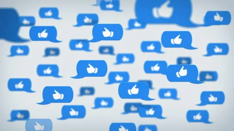 Messaging with emoticons. Thumbs up Stock Footage 85847332