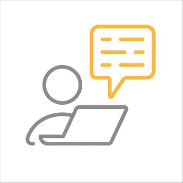 Messaging. Home office. Vector icon. Stock Illustration