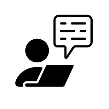 Messaging. Home office. Vector icon. Stock Illustration