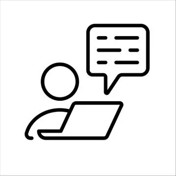Messaging. Home office. Vector icon. Stock Illustration