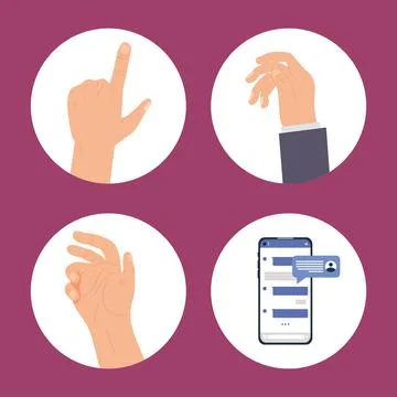 Messaging icon set Stock Illustration