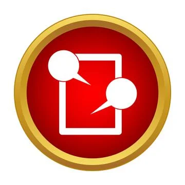 Messaging icon showing tablet screen with speech bubbles 库存插图