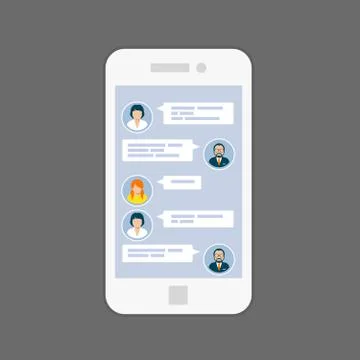 Messaging interface - sms chat service on screen Stock Illustration