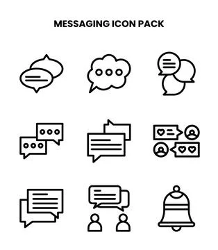Messaging Line Collection Icons Pack イラスト素材