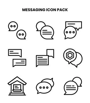Messaging Line Scalable Icons Pack Stockillustratie