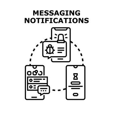 Messaging notifications and communication on mobile devices イラスト素材