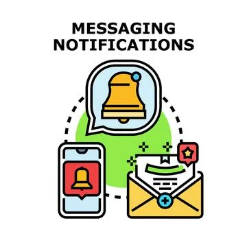 Messaging notifications concept vector icon illustration Stock Illustration