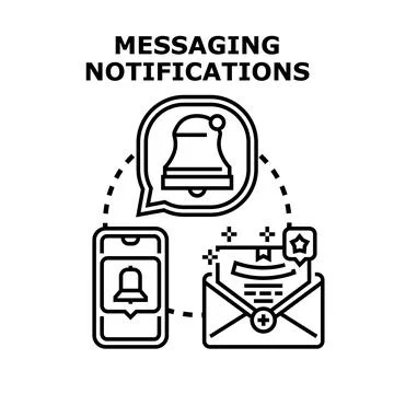 Messaging notifications concept vector icon illustration Stock Illustration