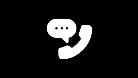 Messaging phone rotating 3d icon 4k animation, call looping with alpha channel.  Stock Footage 313474103