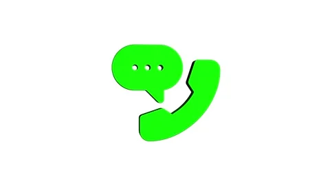 Messaging phone rotating 3d icon 4k animation, call looping with alpha channel Stock Footage 313476355
